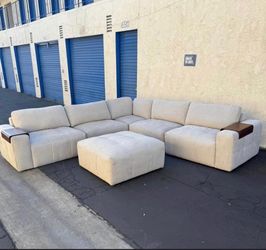 Large Modular Sectional Sofa with Ottoman