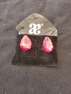 Red Tear Drop Earrings 