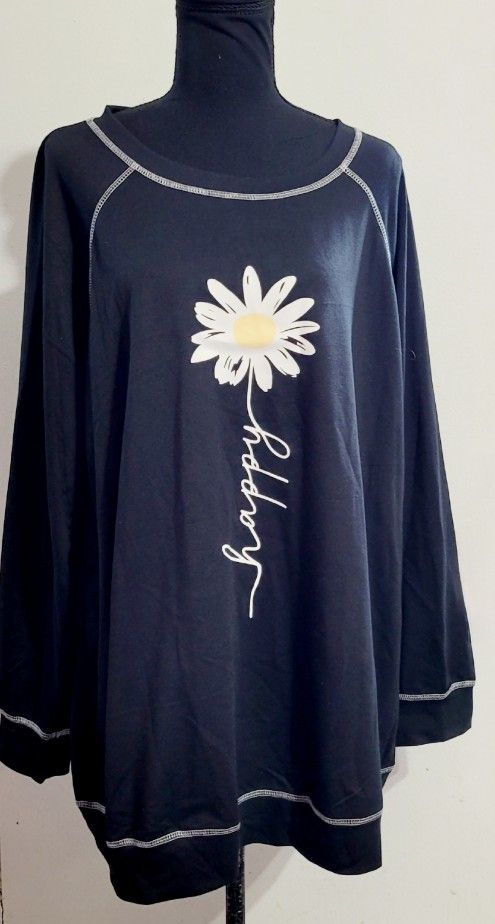 BloomChic Black Floral Long Sleeve  Hello Sweatshirt - size 18-20