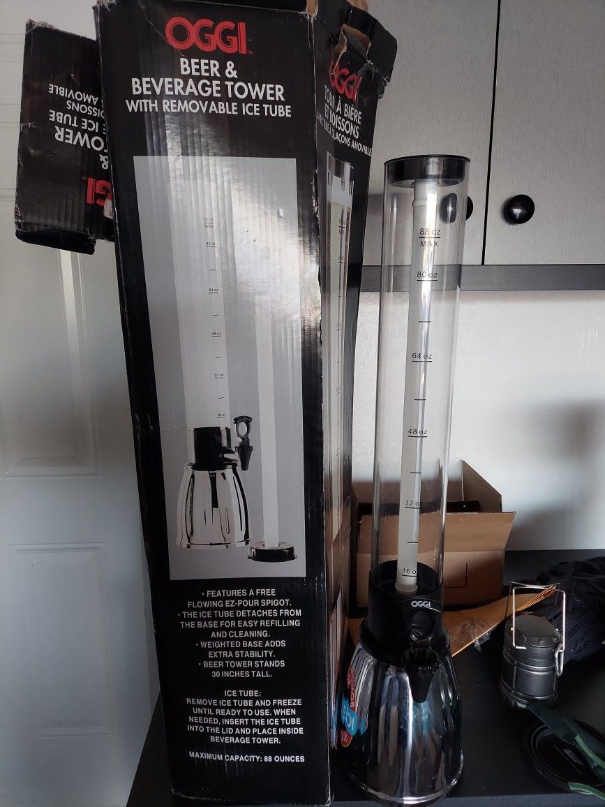 88 Oz Beer And Beverage Tower With Ice Tube