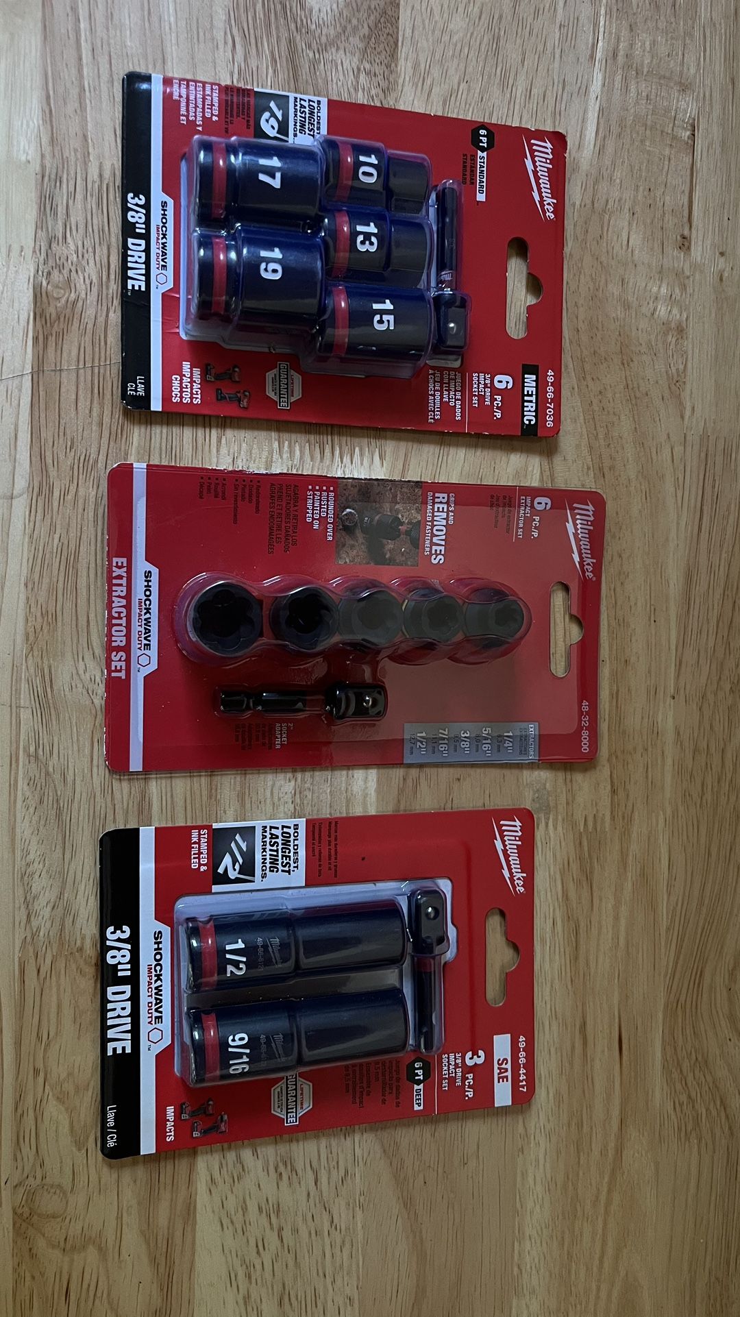 Milwaukee Shockwave Impact Socket & Extractor Sets — Metric & SAE