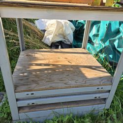 BOEING Surplus Solid Metal Frame W/ Wood Shelves Shop/Garage  Shelf