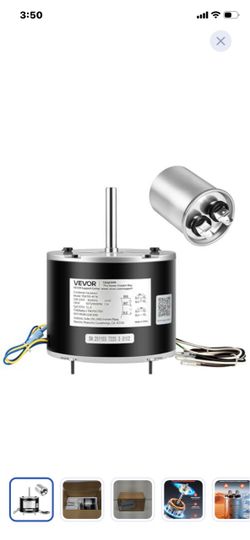 A/C repair. VEVOR Condenser Fan Motor with Capacitor 1/5HP 1075/900RPM 208-230V Replaces 12Y75 97M49