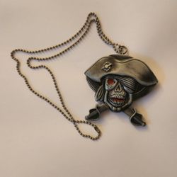 Pirate Skull Necklace W/ Swords That Remove