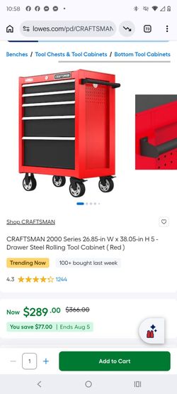 Craftsman tool box