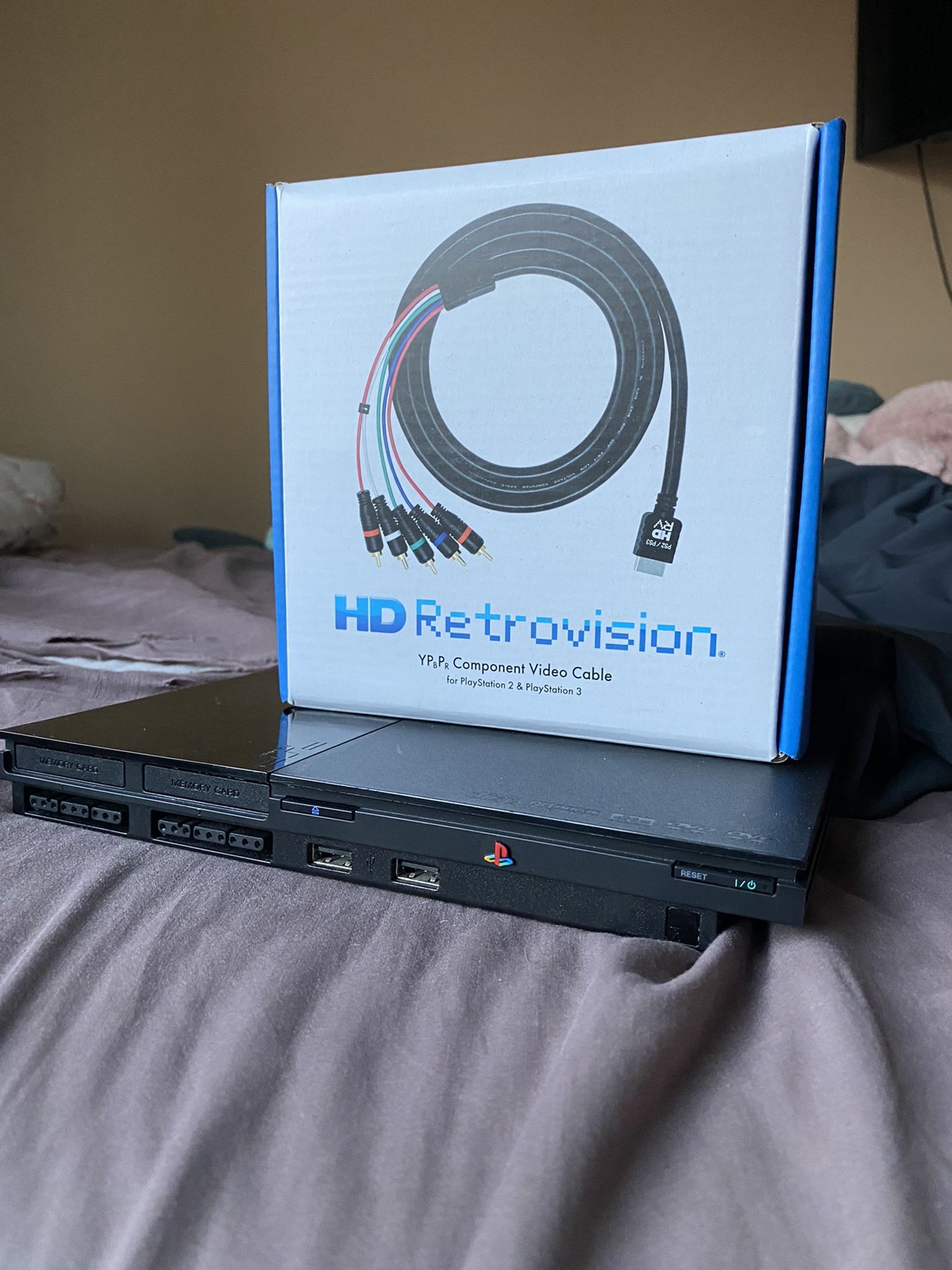 PlayStation 2 Slim + HD Retrovision Component Cable