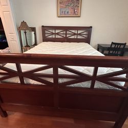 Queen Bed Frame + Mattress + Box Spring