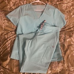 Figs Set Cecil Blue Size Large Womens 