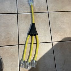 4 prong twist lock male  30amp 10 gage adaptor to (3) 20a  female $25 firm in n Lakeland 