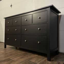 Black Solid Wood Hemnes 8 Drawer IKEA Dresser (Delivery Available)