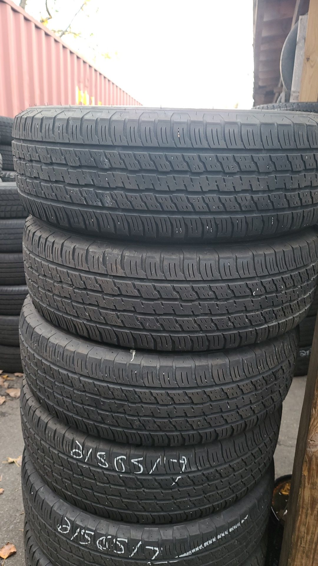 215 65 17 (4) high tread all season used tires FREE INSTALLATION