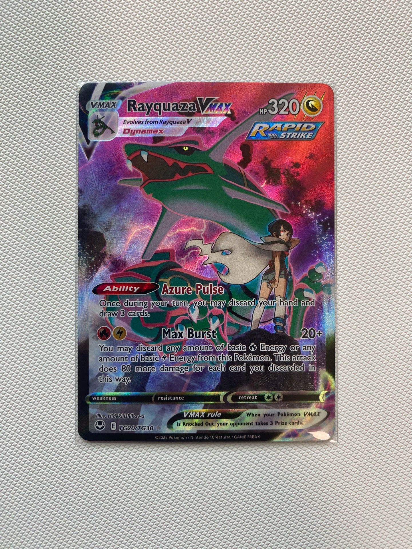 Pokemon Rayquaza VMAX Full Art Ultra Rare Card Silver Tempest TG20/TG30