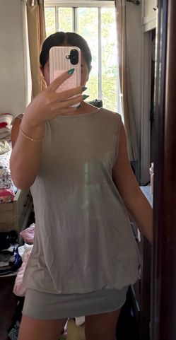 Gray cinch dress