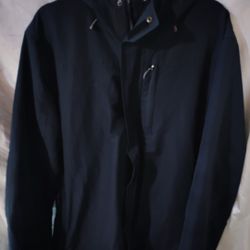 Lands’ End Vintage Waterproof Hooded Jacket Navy Blue Men’s Large Tall 42-44