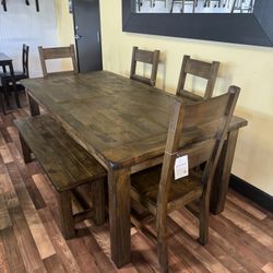 Solid Wood 5pc Dining Set