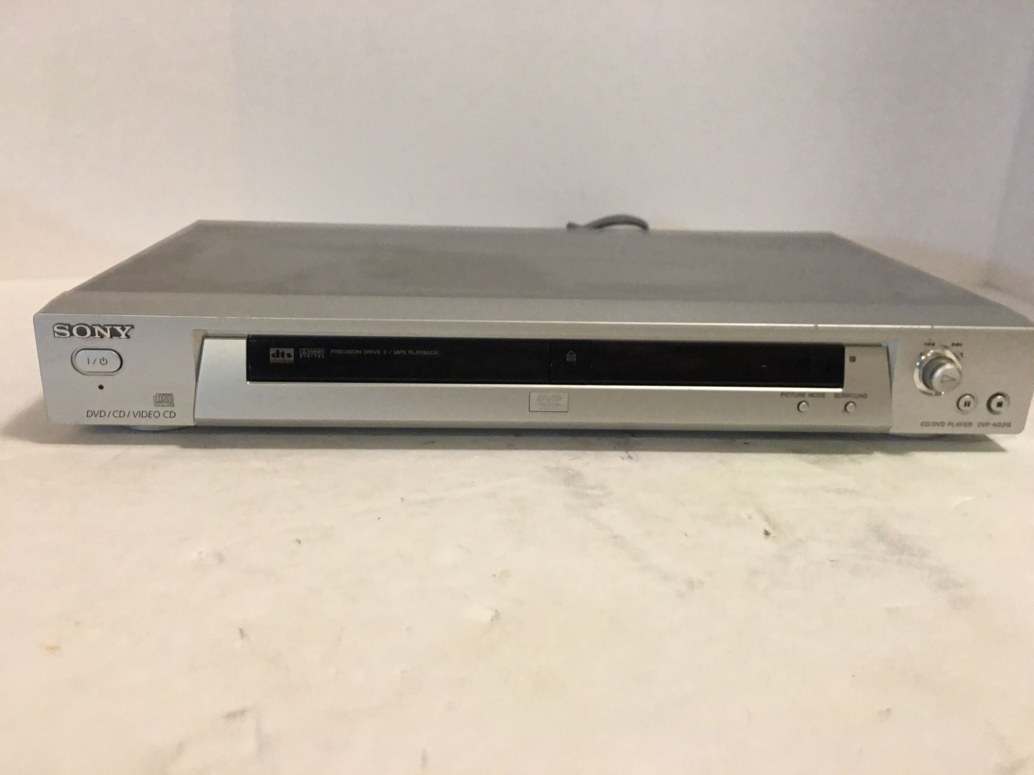 Sony DVD/Cd/MP3 Player, Model# DVP-NS315, tested & works, NO remote, silver , some scratches on top of unit. Playable formats: DVD/CD & Video CD. 