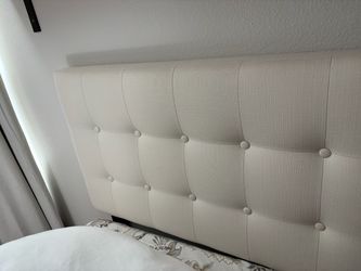 Cream Padded Twin headband and frame