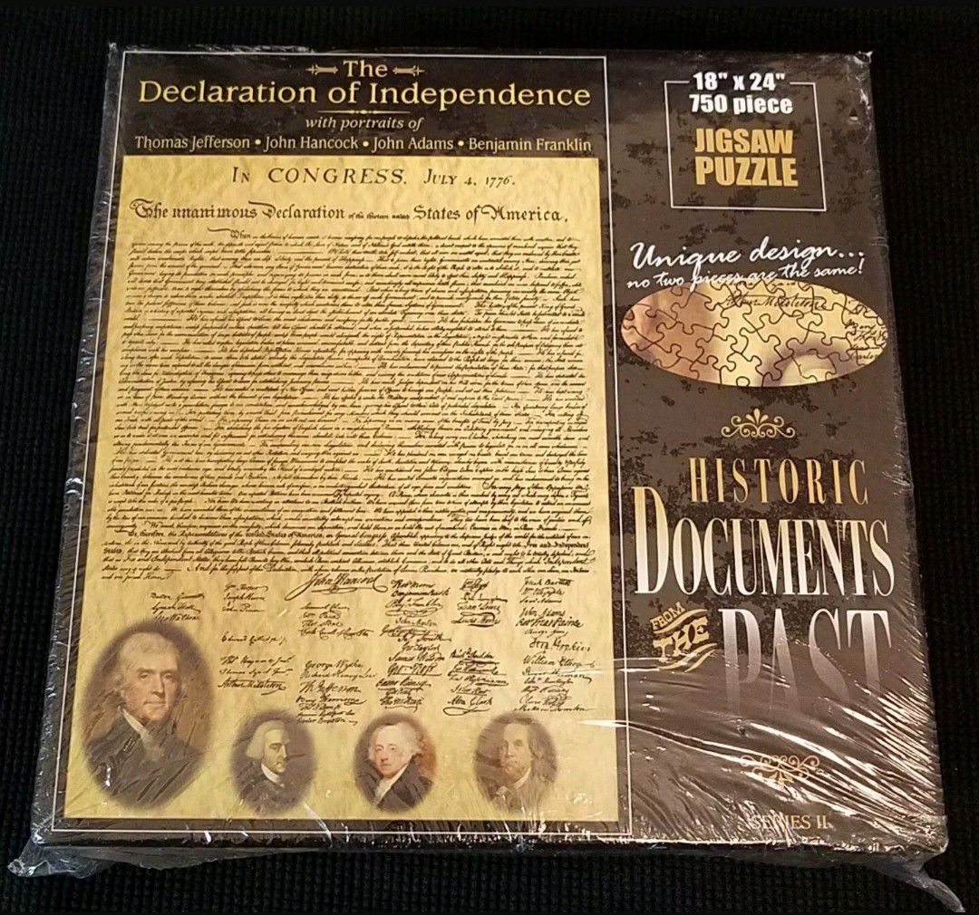 NEW! American Documents The Declaration of Independence 750 pc. Jigsaw Puzzle