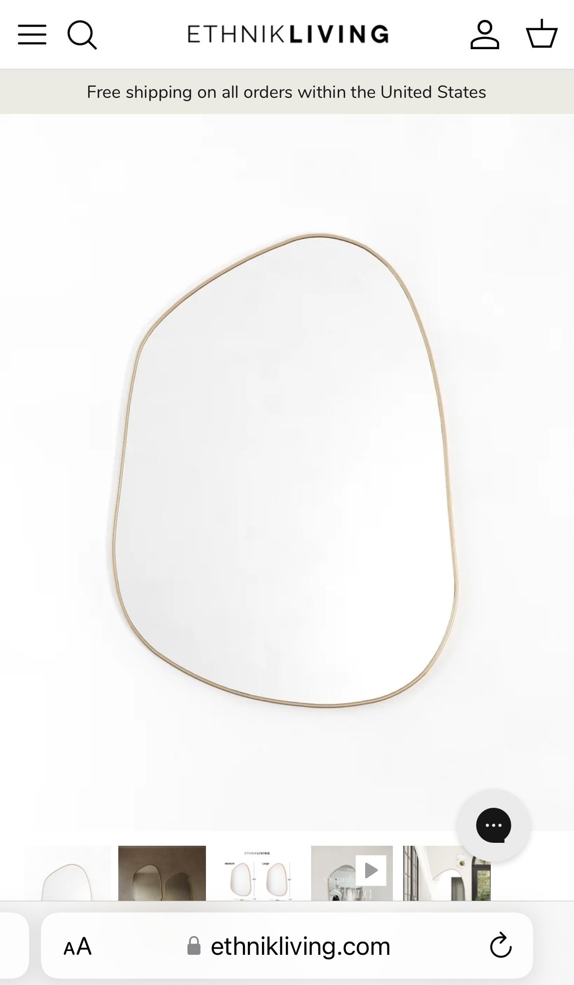 Brassy Gold Mirror (Large)