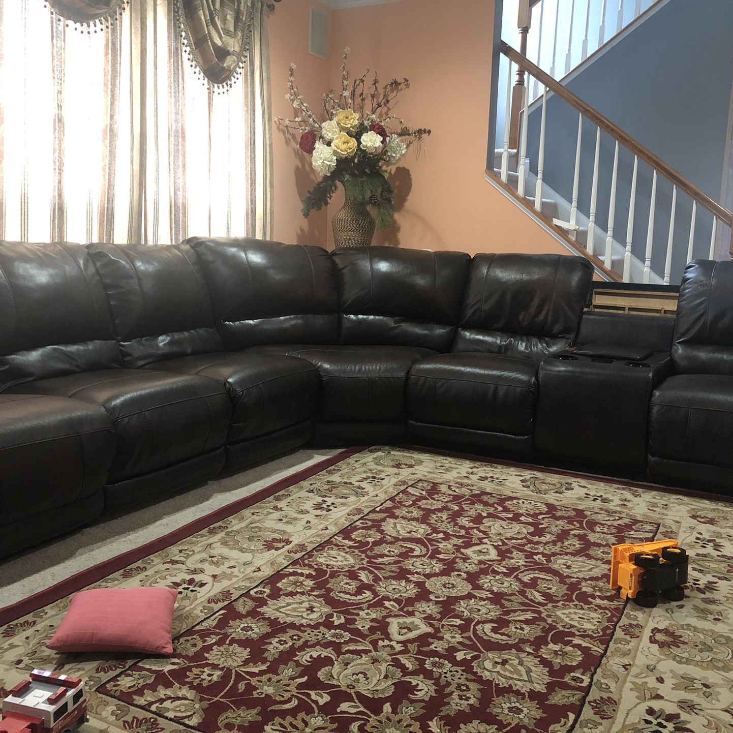 Power Reclining Leather Sectional Sofa