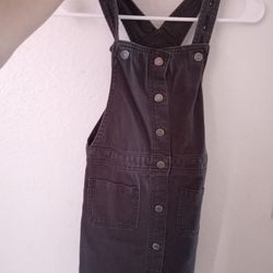 Old Navy Girls Gray Jean Overall Dress Size 8 Like New 