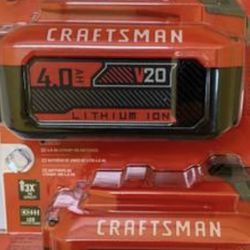 CRAFTSMAN V20 20-Volt Max 2-Pack 4 Amp-Hour Lithium Power Tool Battery