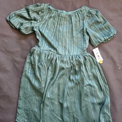 NWT Girls Green And Gold Dress Size 14 (XL)