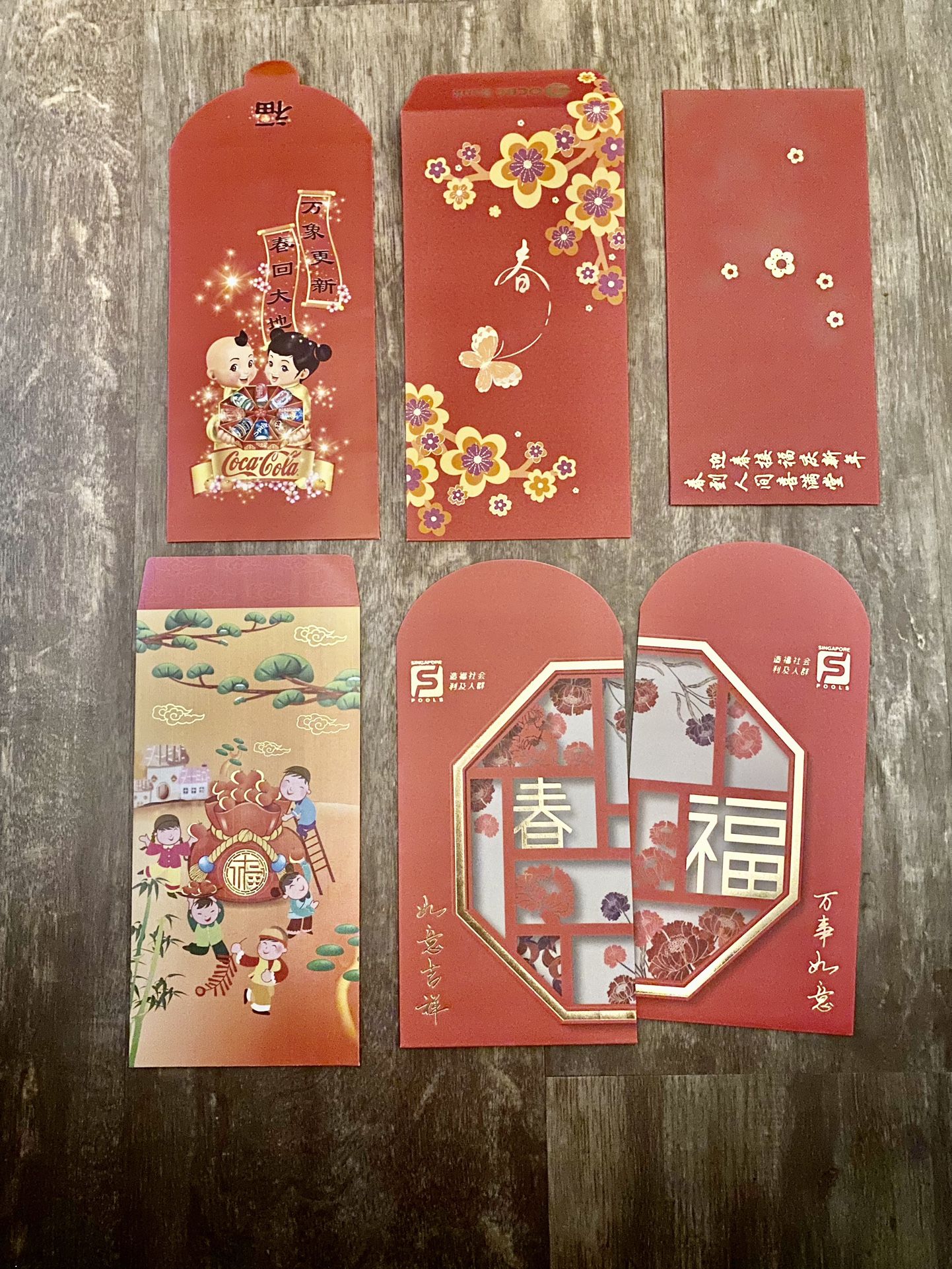 COKE Chinese New Year Red Money Packets Envelopes Origami Ang Pow Good Luck