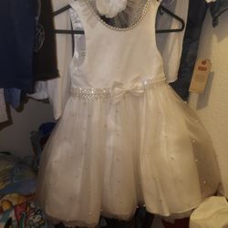 White Baptism/wedding Dress Size 5t.