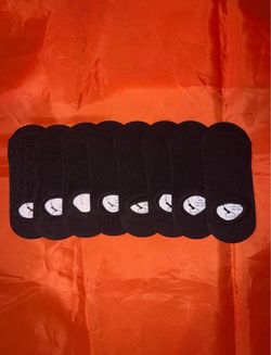 8-Pack Black No-Show Ankle Socks – Non-Slip Heel Grip – Unworn
