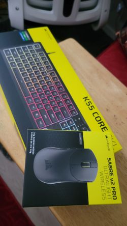 Brand new Corsair K55 CORE TKL Keyboard and SABRE V2 PRO ULTRALIGHT WIRELESS Mouse Combo