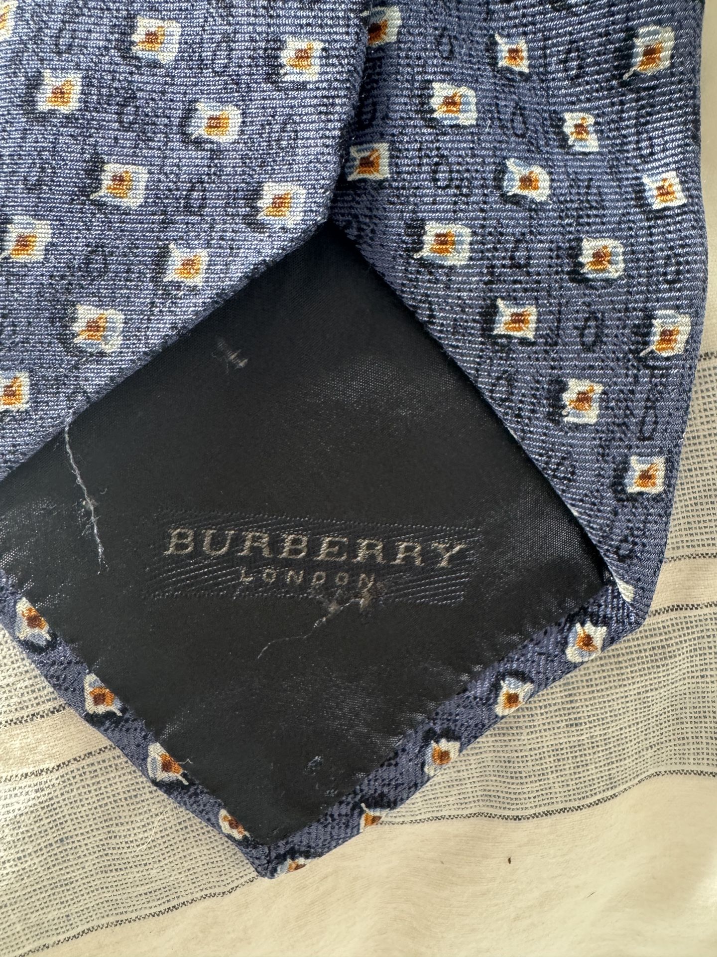 Authentic Burberry Tie Navy Blue