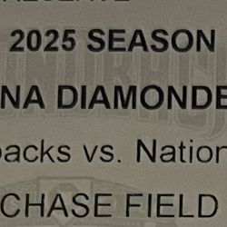 4 Dbacks Tickets For June 1st 