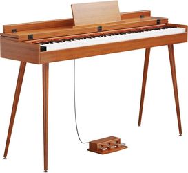 88 Key Digital Piano, Hammer-Action Full Size Weighted Keyboard, Transforms Between Desk Cover Electric Piano and Vanity, Piano Keyboard with Stand, 2
