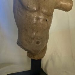 Nice Reproduction Torso Done In Metal With Patina
