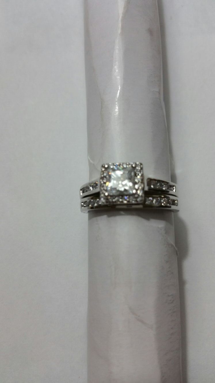 Size 8 CZ Wedding Set