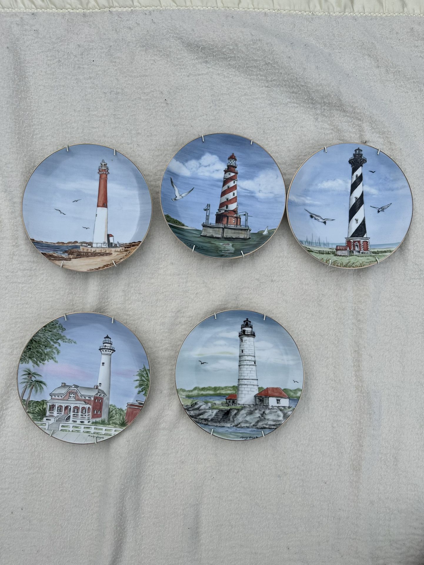 Rare And Antique Mary Lingle lighthouse Collection Plates