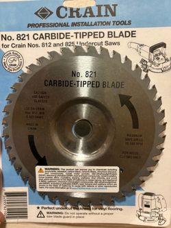 Crain Carbide Tipped Blade Undercut Saws #821