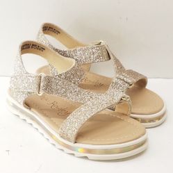 Cynthia Rowley Tan Gold Glitter Strappy Sandals
