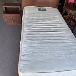 Bed Frame + Mattress + Night Stand 