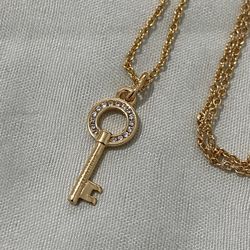 Tiffany & Co. Rose Gold Key Pendant Necklace