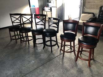 stool bar wooden leather