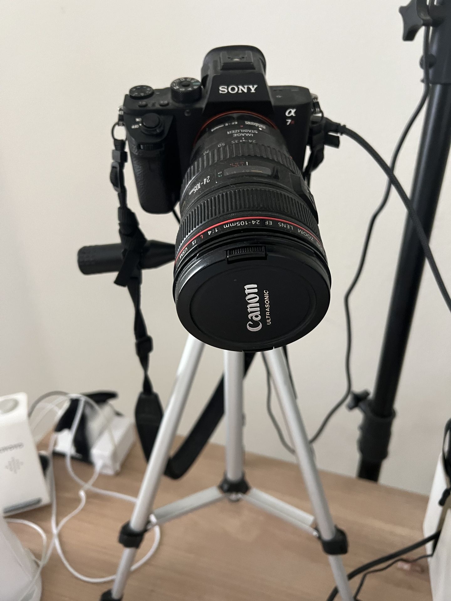Sony a7 II Camera + Canon 24-105mm L Lens + Tripod