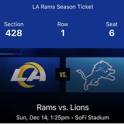 LA Rams Vs Detroit Lions 12/14/25