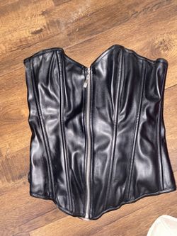 Black leather Corset