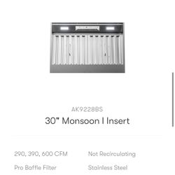 Brand New 30" Monsoon I Insert