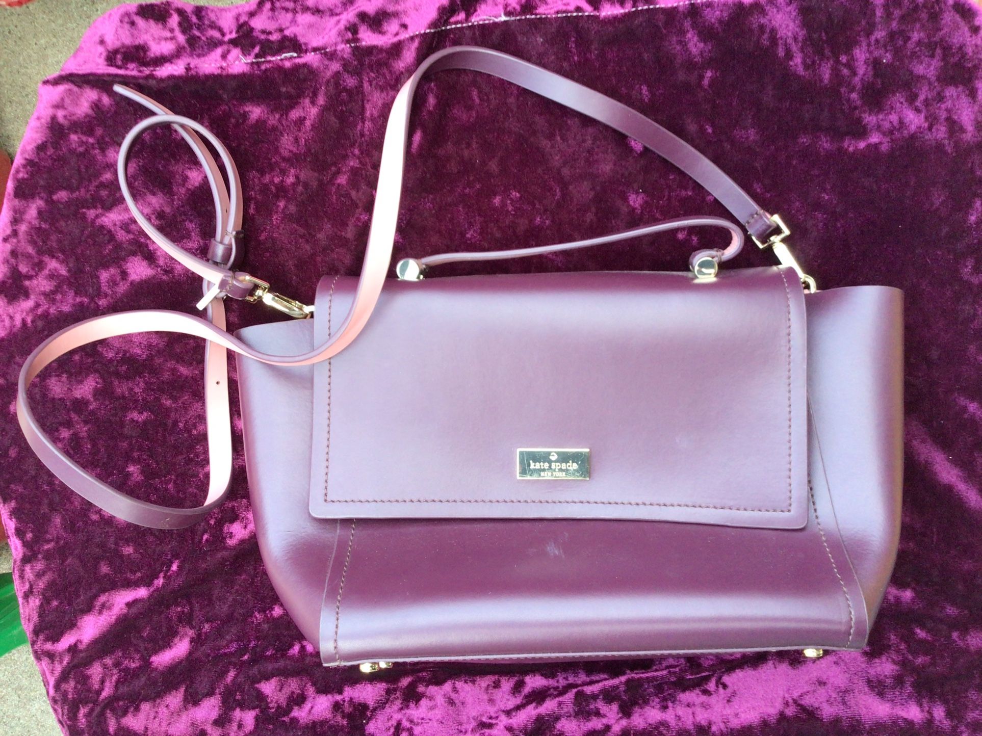 KATE SPADE purse bag Burgundy LIPSTICK RED purple PINK GOLD lavender NEW 