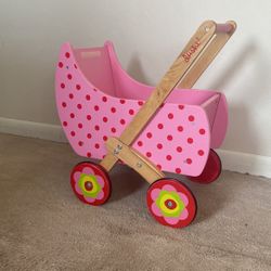 Wooden Doll Stroller