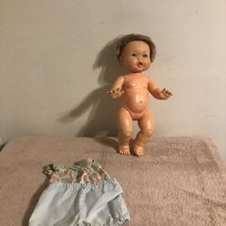 Vintage 1973 Ideal Rub A Dub Baby Doll 16” Hard Plastic