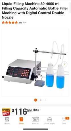 VEVOR Liquid Filling Machine 30-4000 ml Filling Capacity Automatic Bottle Filler Machine with Digital Control Double Nozzle